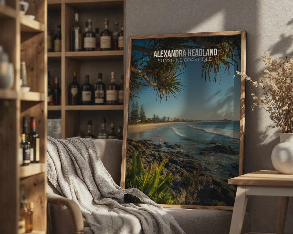 Alexandra Headland Wall Art Print, Beach Scenery, Queensland Coastal Artwork - WanderWall