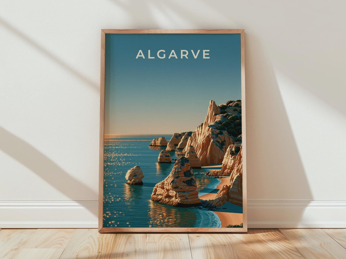 Algarve Seascape Print Coastal Wall Art - WanderWall