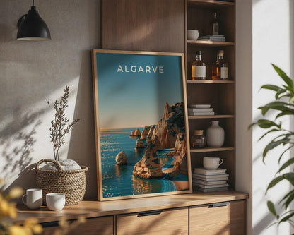 Algarve Seascape Print Coastal Wall Art - WanderWall