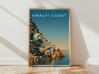 Amalfi Coast Minimalist Print - WanderWall