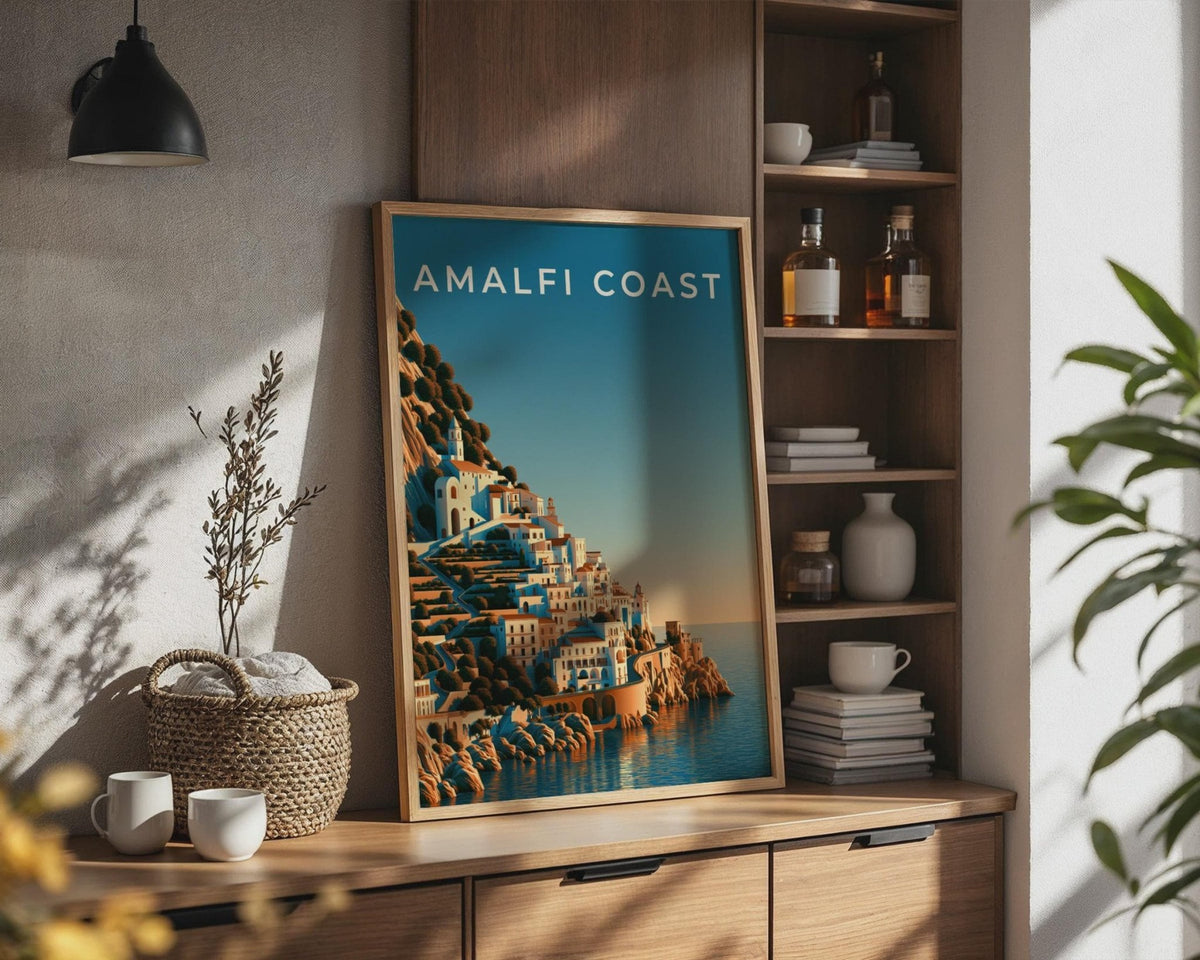 Amalfi Coast Minimalist Print - WanderWall