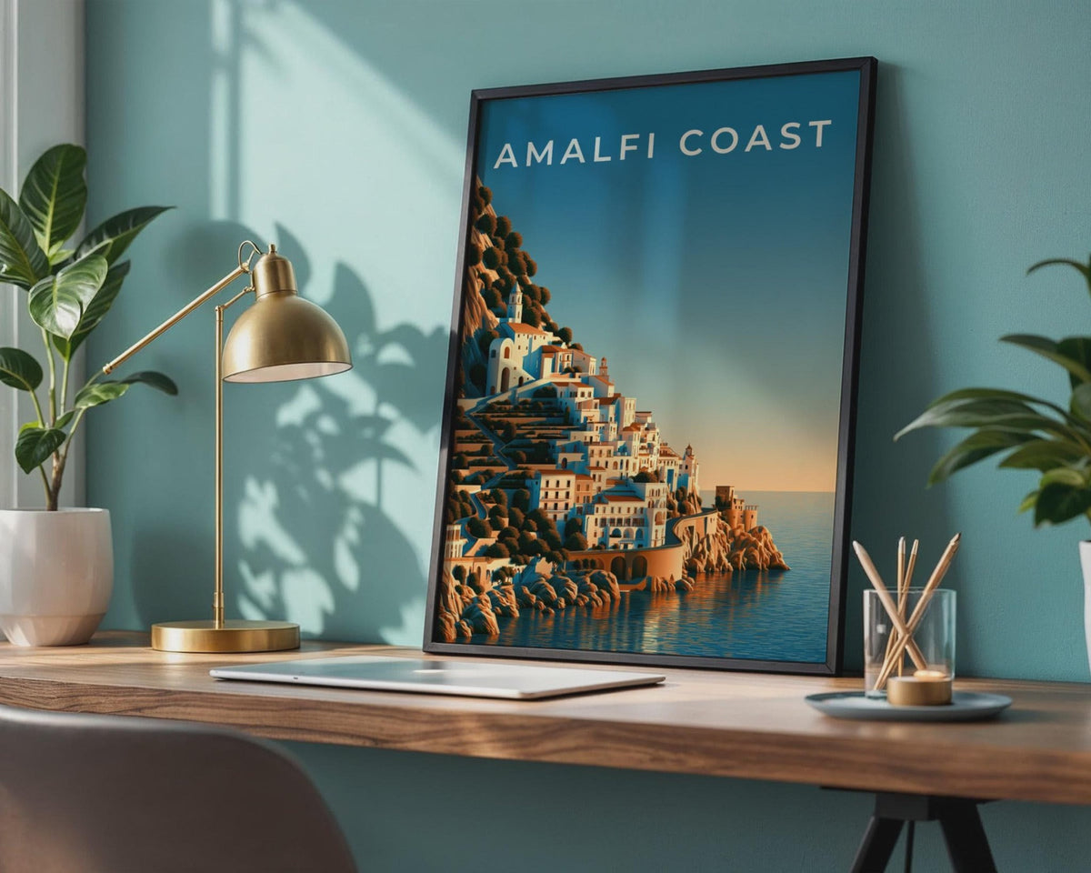 Amalfi Coast Minimalist Print - WanderWall