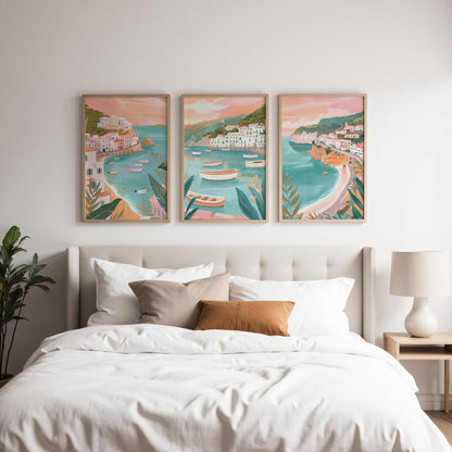 Amalfi Coast Set of 3 Posters | Amalfi Coast Gallery Wall Art - WanderWall