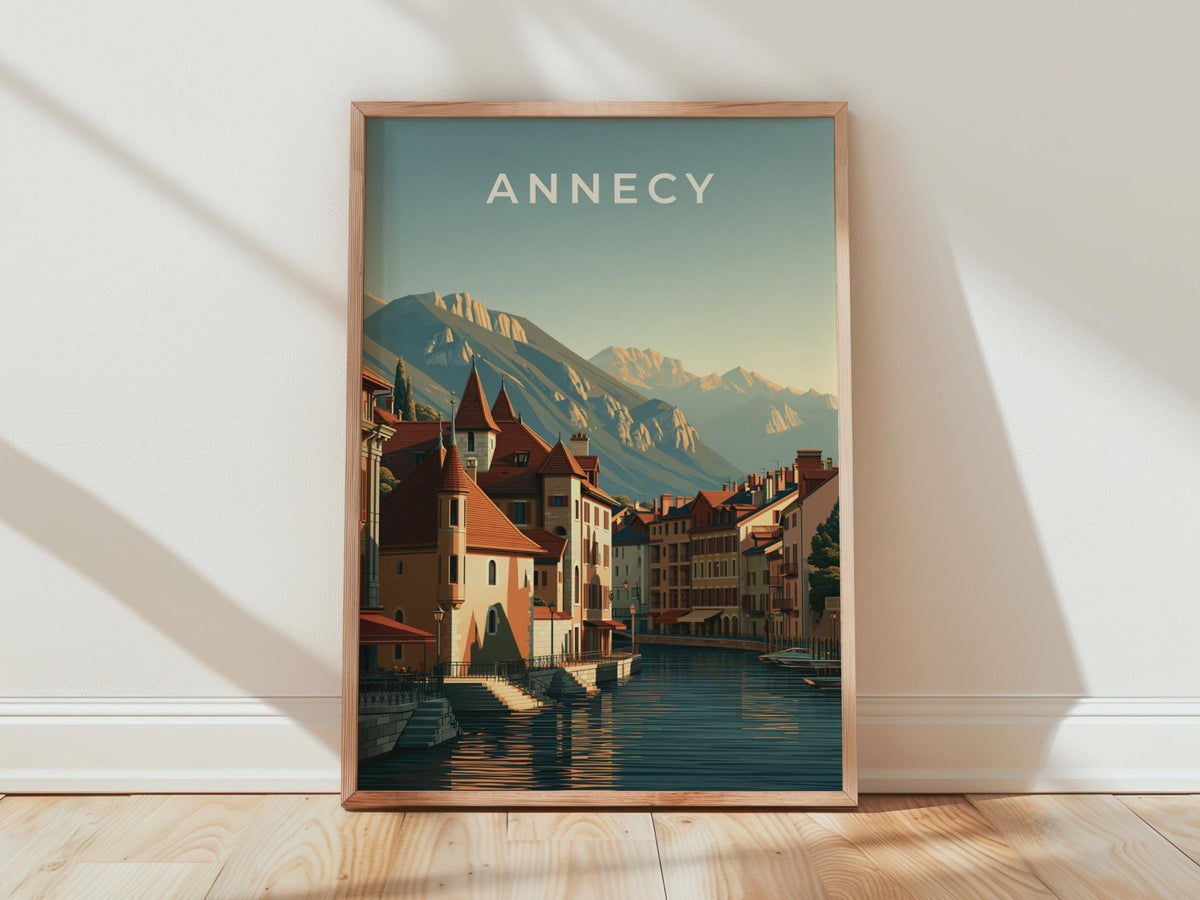Annecy Vintage Architecture Landscape Poster Art Print - WanderWall