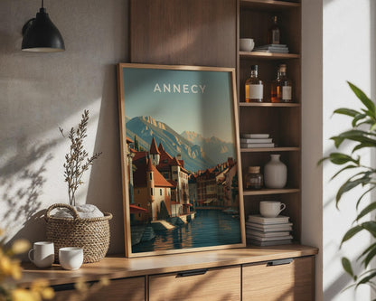 Annecy Vintage Architecture Landscape Poster Art Print - WanderWall