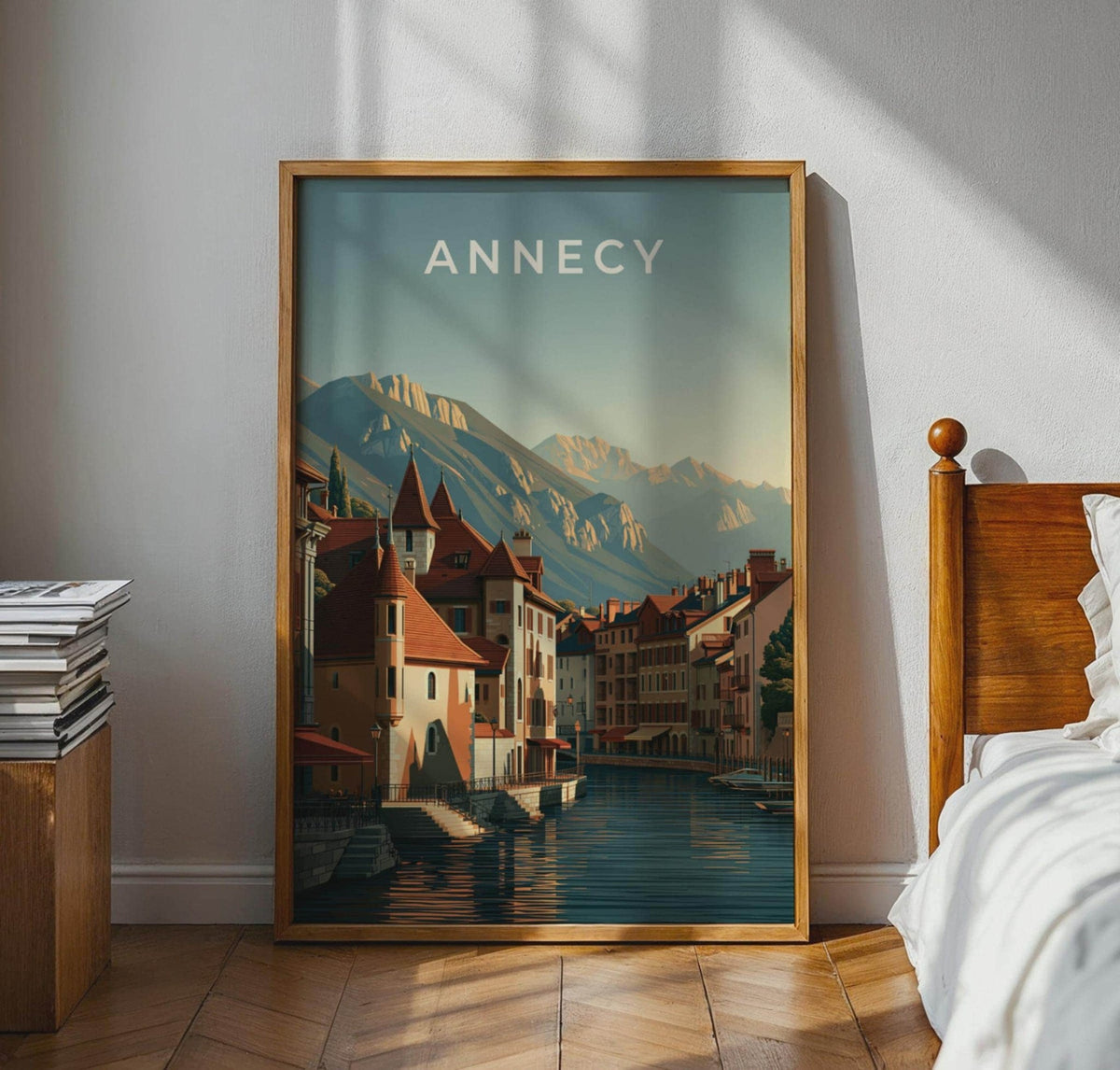 Annecy Vintage Architecture Landscape Poster Art Print - WanderWall