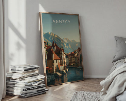Annecy Vintage Architecture Landscape Poster Art Print - WanderWall