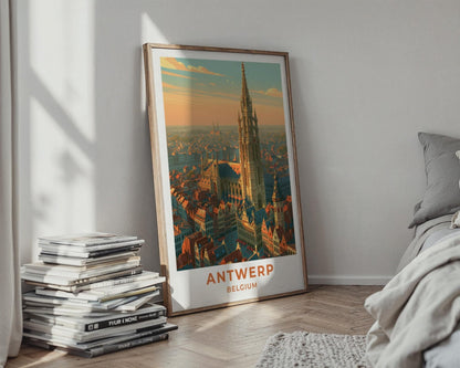 Antwerp Belgium Travel Poster - WanderWall