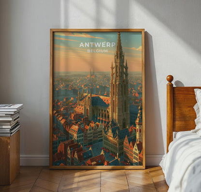 Antwerp Belgium Travel Poster - WanderWall