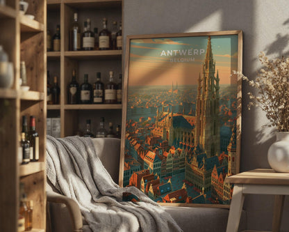 Antwerp Belgium Travel Poster - WanderWall
