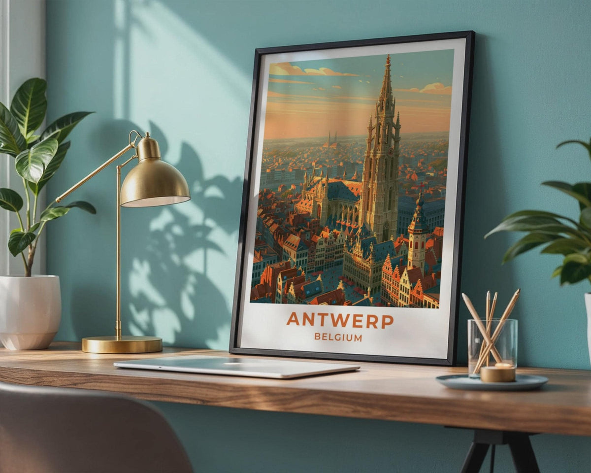 Antwerp Belgium Travel Poster - WanderWall