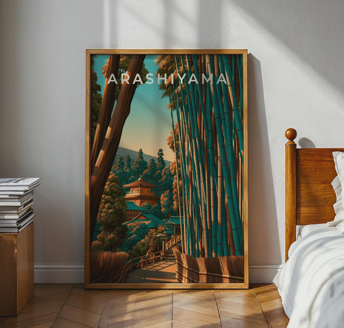 Arashiyama Bamboo Forest Print, Japan Wall Art, Kyoto Poster, Japanese Temple - WanderWall