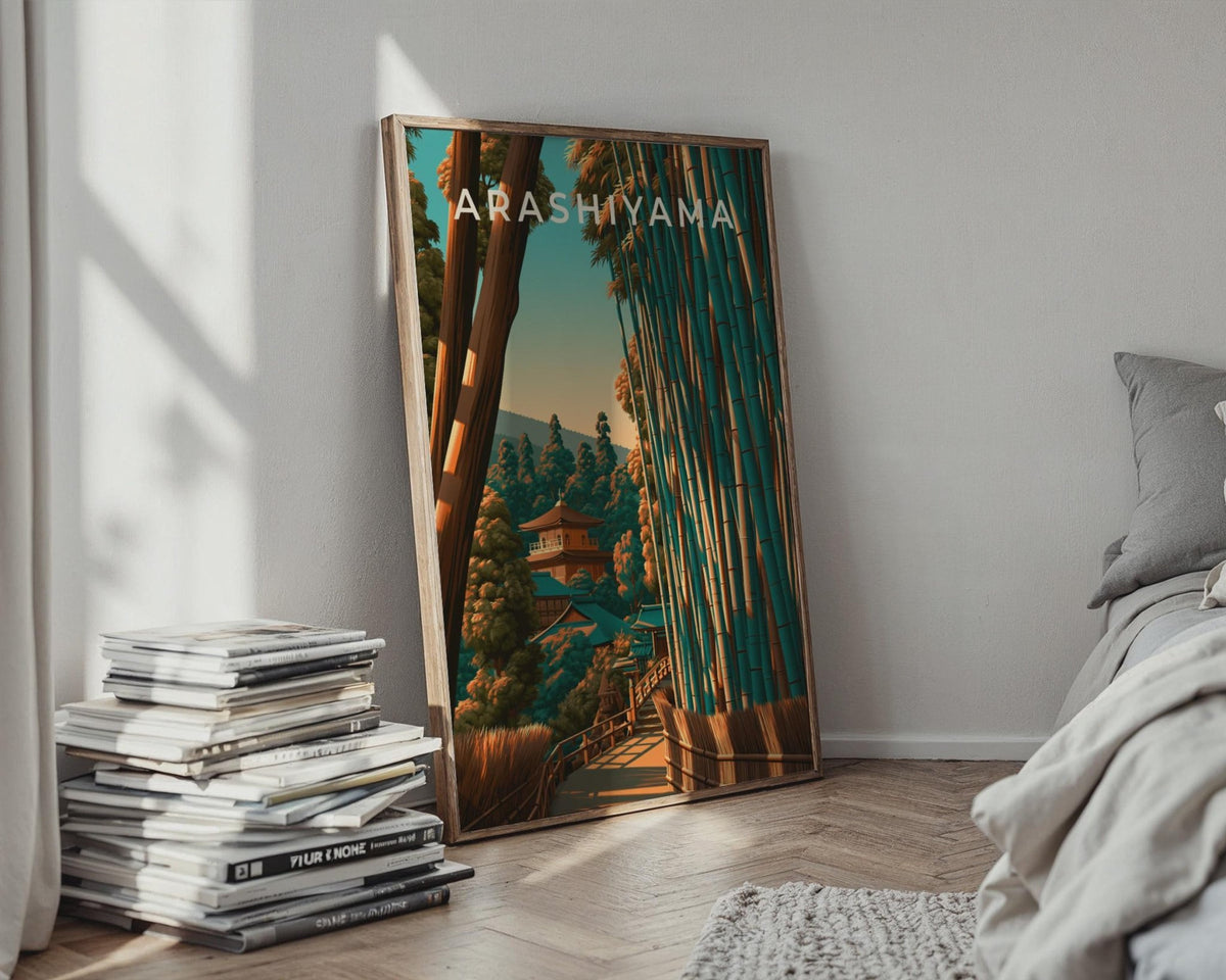 Arashiyama Bamboo Forest Print, Japan Wall Art, Kyoto Poster, Japanese Temple - WanderWall