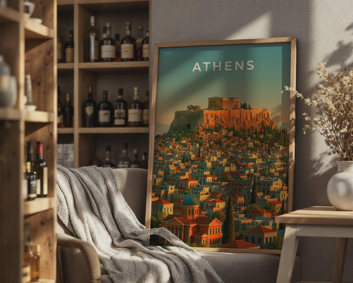 Athens Cityscape Wall Art Poster - WanderWall