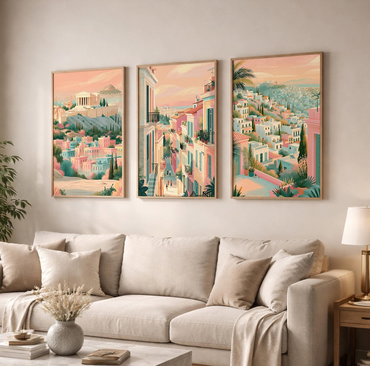 Athens Set of 3 Posters | Athens Gallery Wall Art - WanderWall