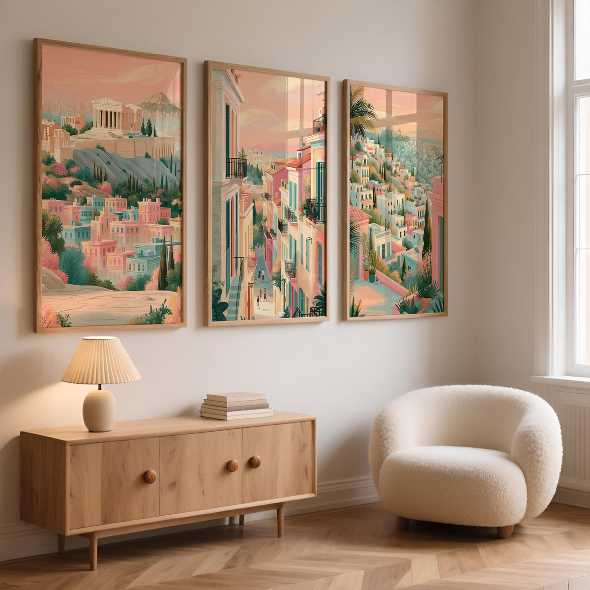 Athens Set of 3 Posters | Athens Gallery Wall Art - WanderWall