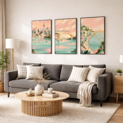 Auckland Set of 3 Posters | Auckland Gallery Wall Art - WanderWall