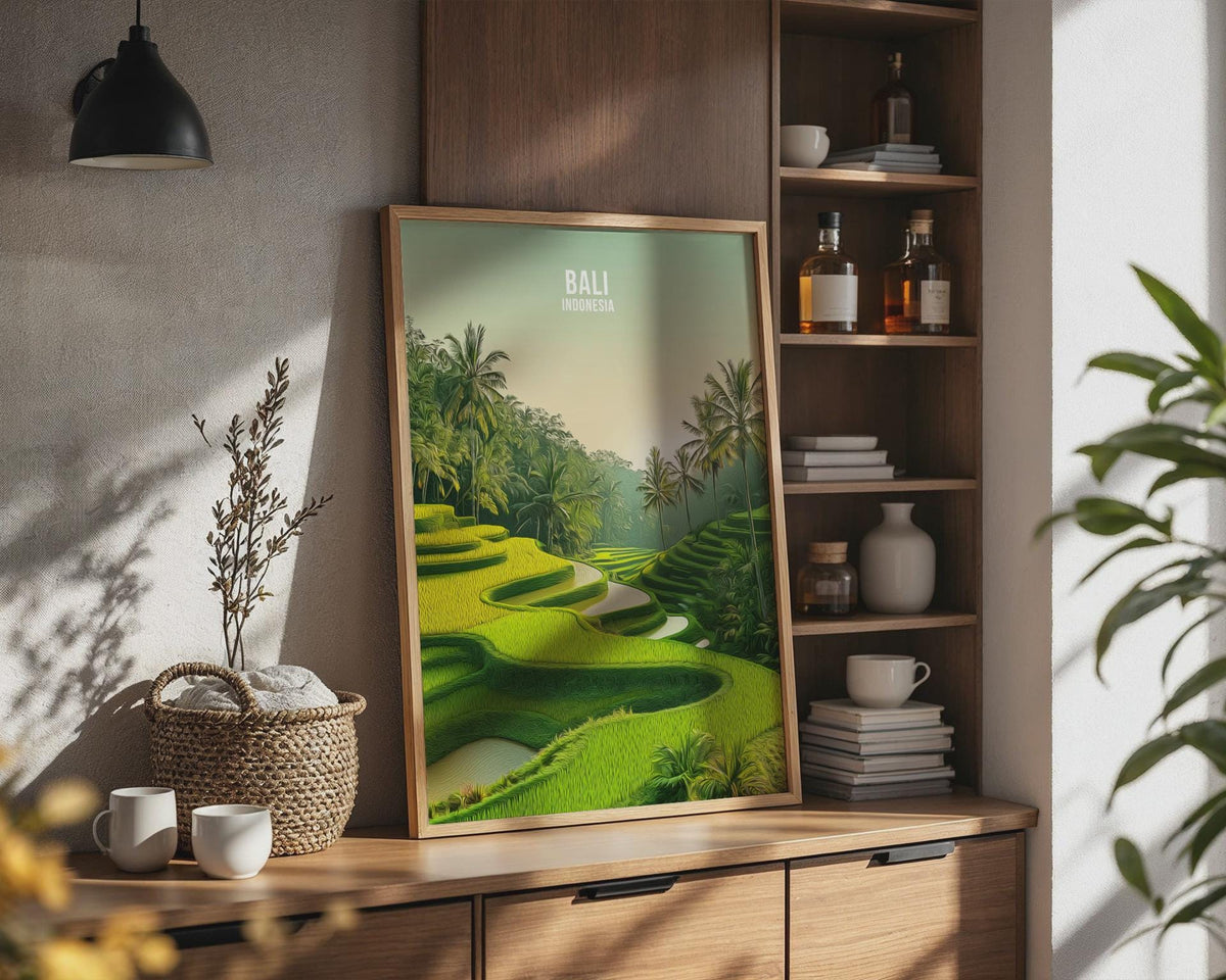 Bali Indonesia Rice Fields Wall Art Print - WanderWall