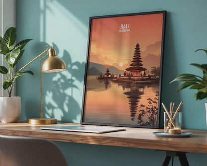 Bali Indonesia Temple Poster Art - WanderWall