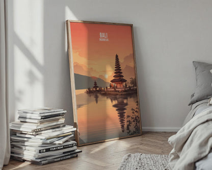Bali Indonesia Temple Poster Art - WanderWall
