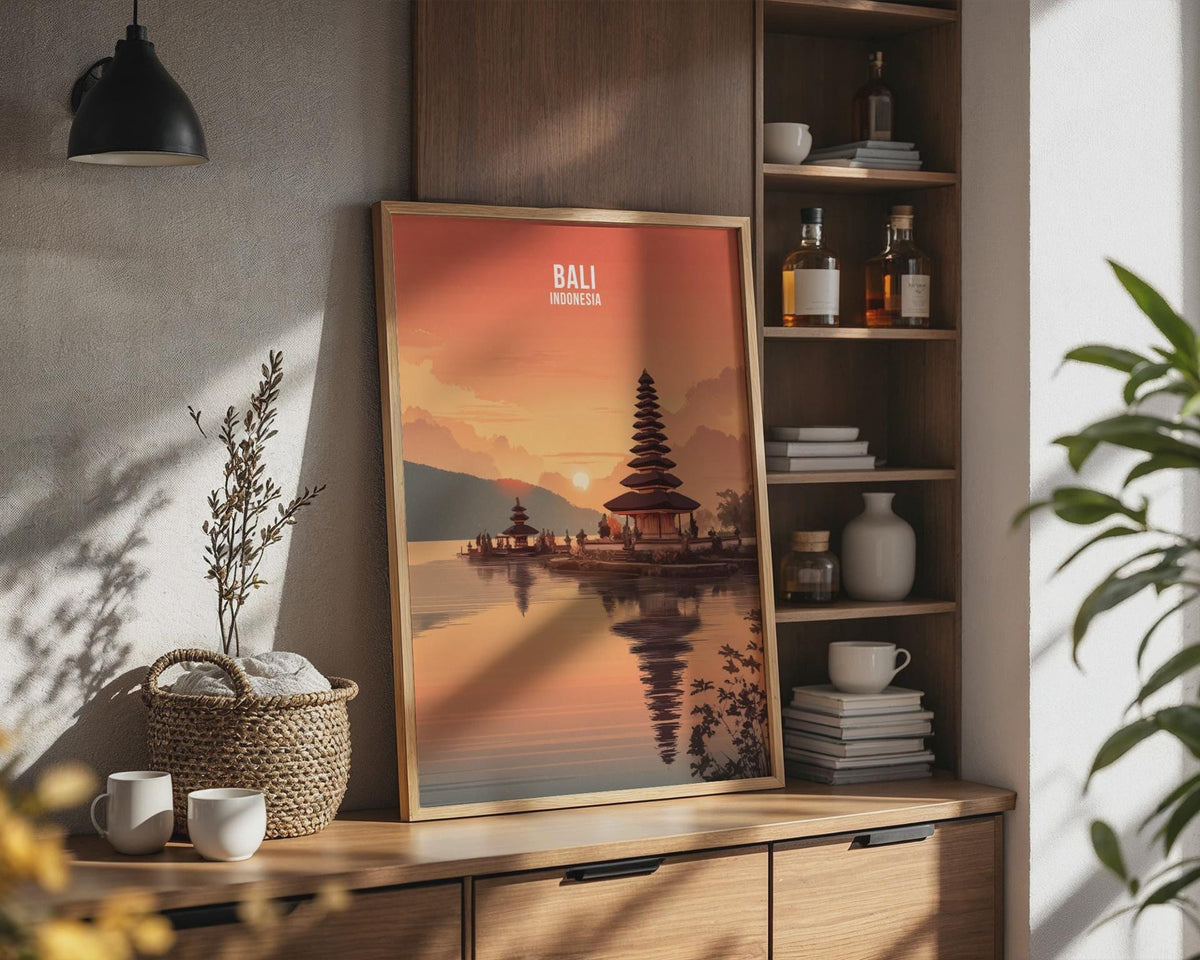Bali Indonesia Temple Poster Art - WanderWall
