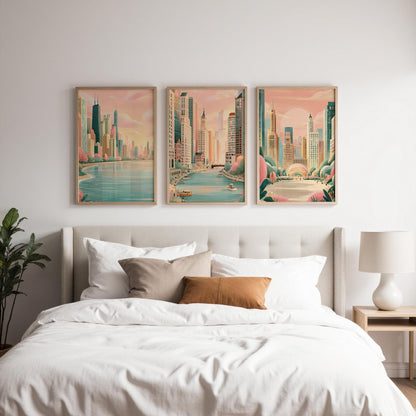 Chicago Set of 3 Posters | Chicago Gallery Wall Art - WanderWall