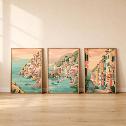 Cinque Terre Set of 3 Posters | Cinque Terre Gallery Wall Art - WanderWall