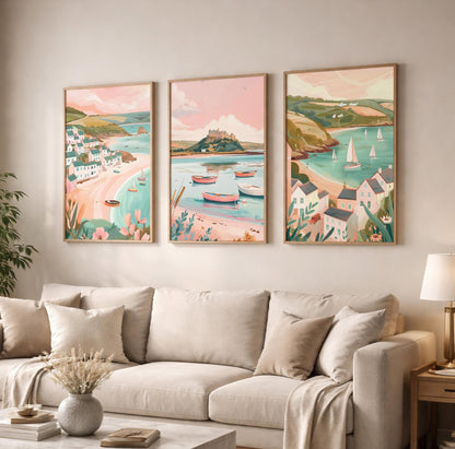 Cornwall Set of 3 Posters | Cornwall Gallery Wall Art - WanderWall