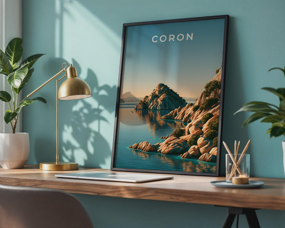 Coron Philippines Print, Palawan Island Wall Art, Minimalist Coastal Poster - WanderWall