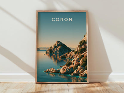 Coron Philippines Print, Palawan Island Wall Art, Minimalist Coastal Poster - WanderWall