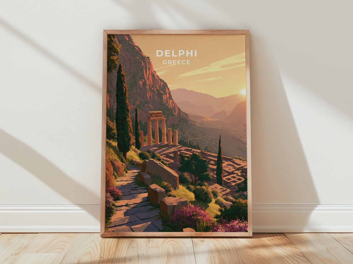 Delphi Greece Travel Poster - WanderWall