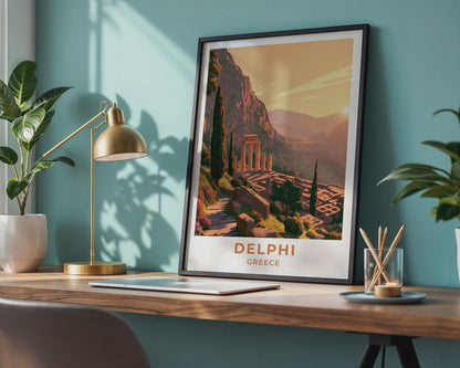 Delphi Greece Travel Poster - WanderWall