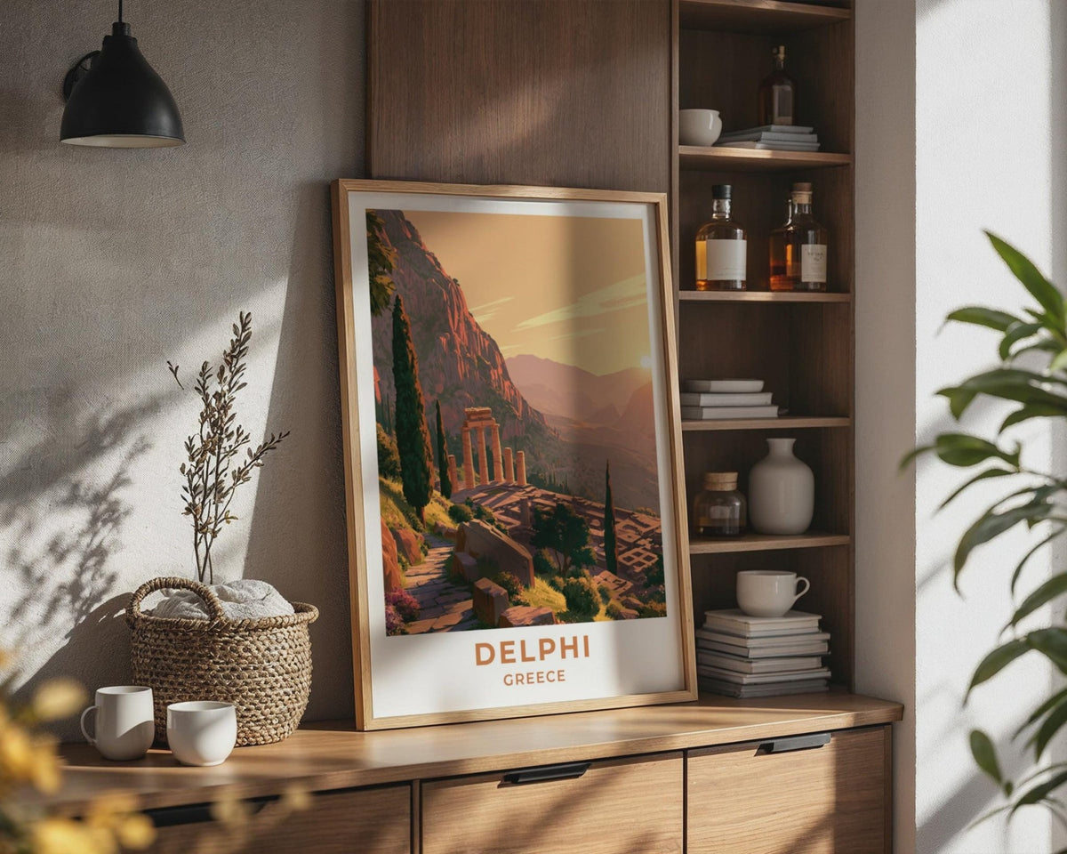Delphi Greece Travel Poster - WanderWall