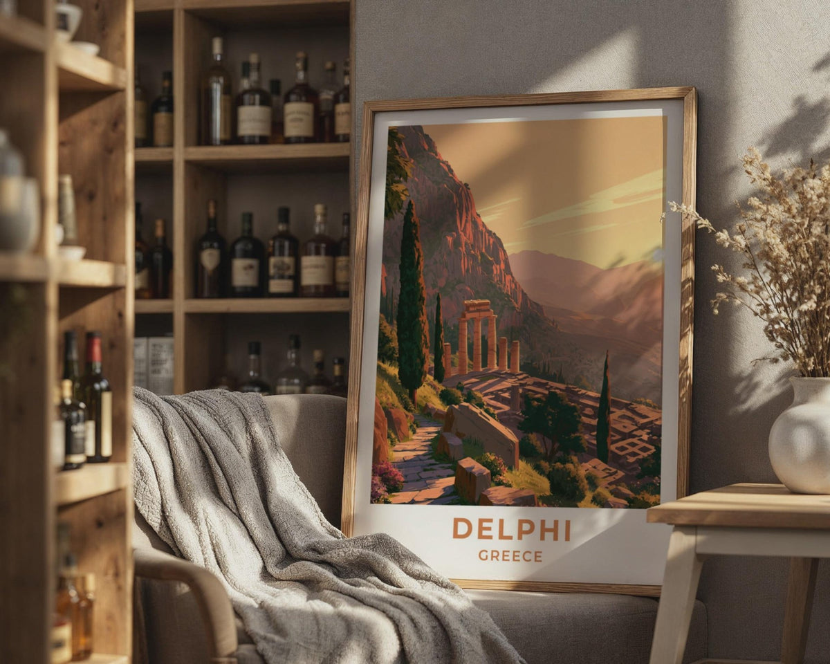 Delphi Greece Travel Poster - WanderWall