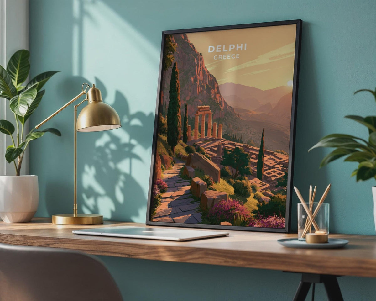 Delphi Greece Travel Poster - WanderWall