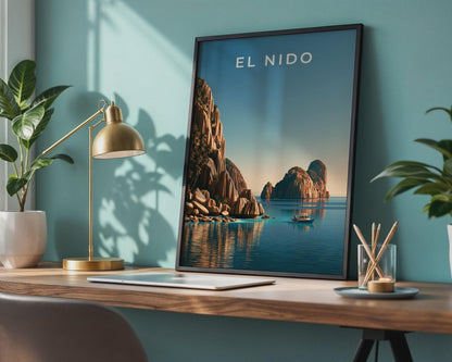 El Nido Palawan Print, Philippines Island Art, Tropical Cliff Seascape Poster - WanderWall