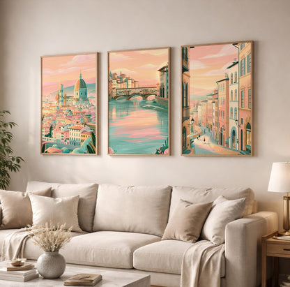 Florence Set of 3 Posters | Florence Gallery Wall Art - WanderWall