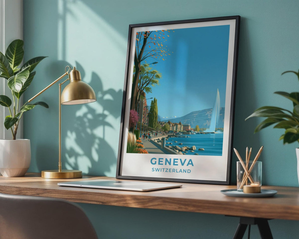 Geneva Switzerland Travel Poster - WanderWall