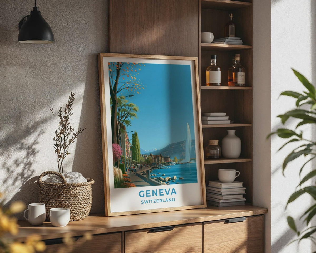 Geneva Switzerland Travel Poster - WanderWall