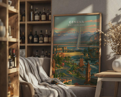 Geneva Switzerland Travel Poster - WanderWall