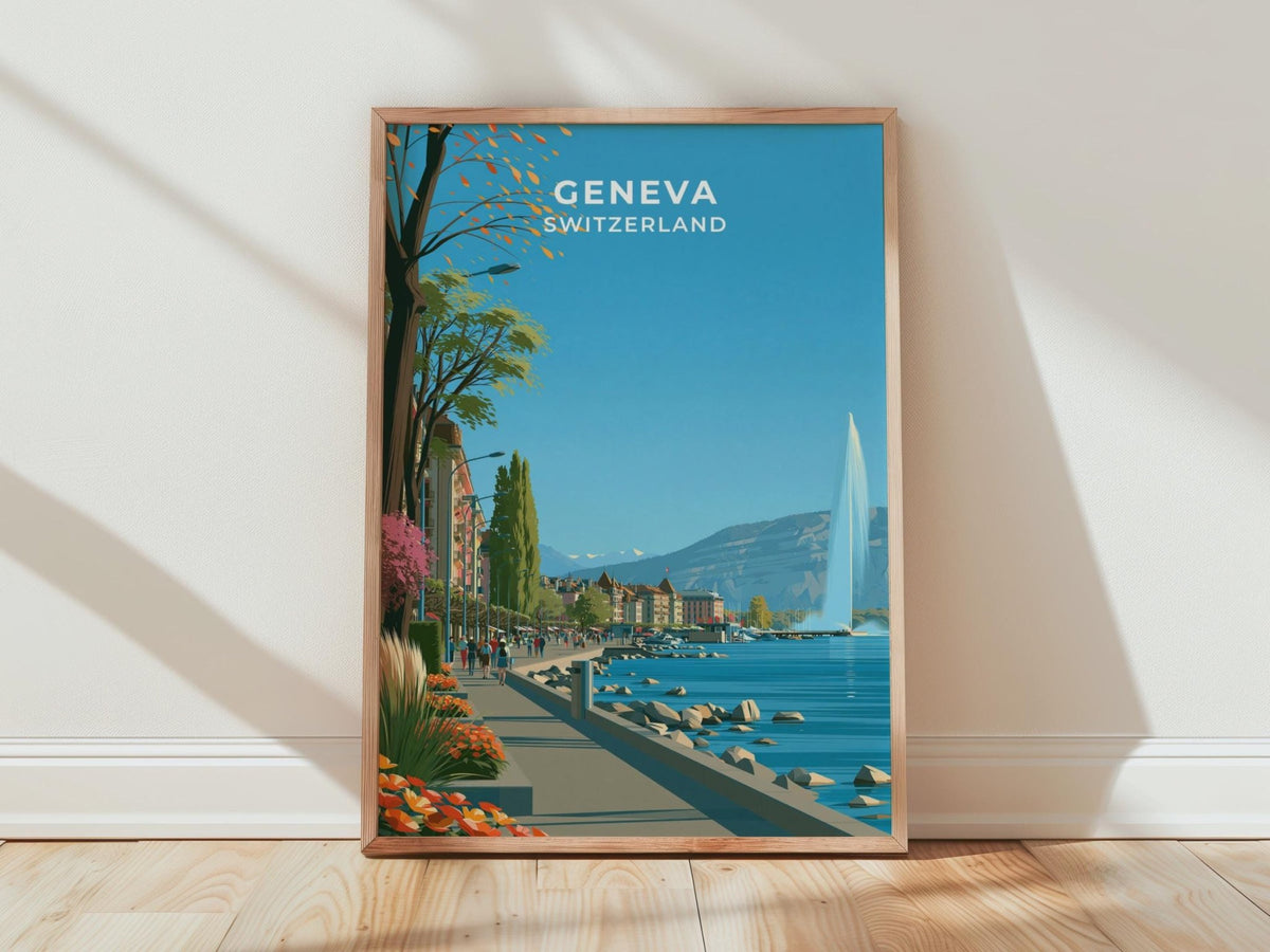 Geneva Switzerland Travel Poster - WanderWall
