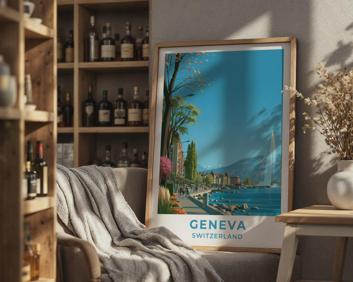 Geneva Switzerland Travel Poster - WanderWall