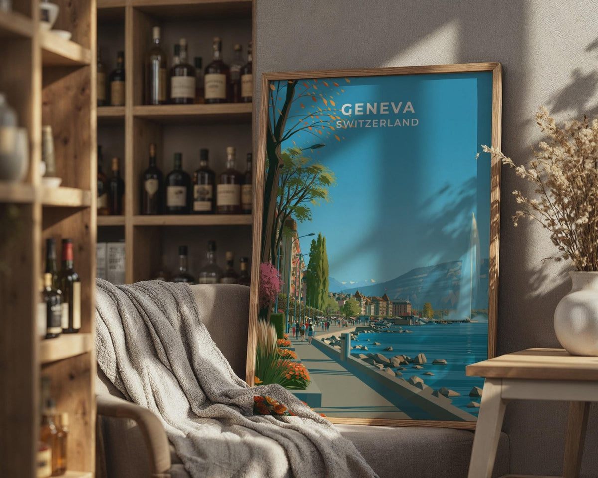 Geneva Switzerland Travel Poster - WanderWall