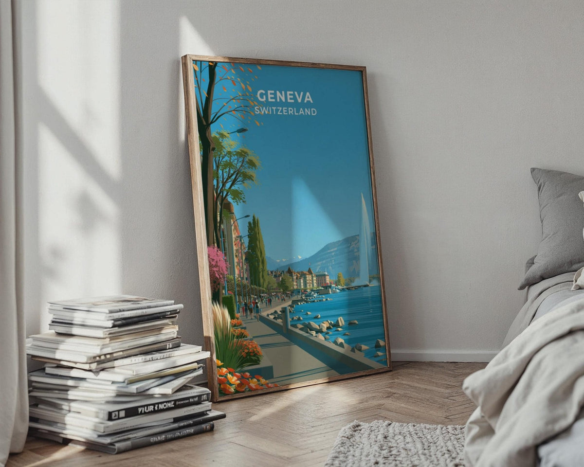 Geneva Switzerland Travel Poster - WanderWall