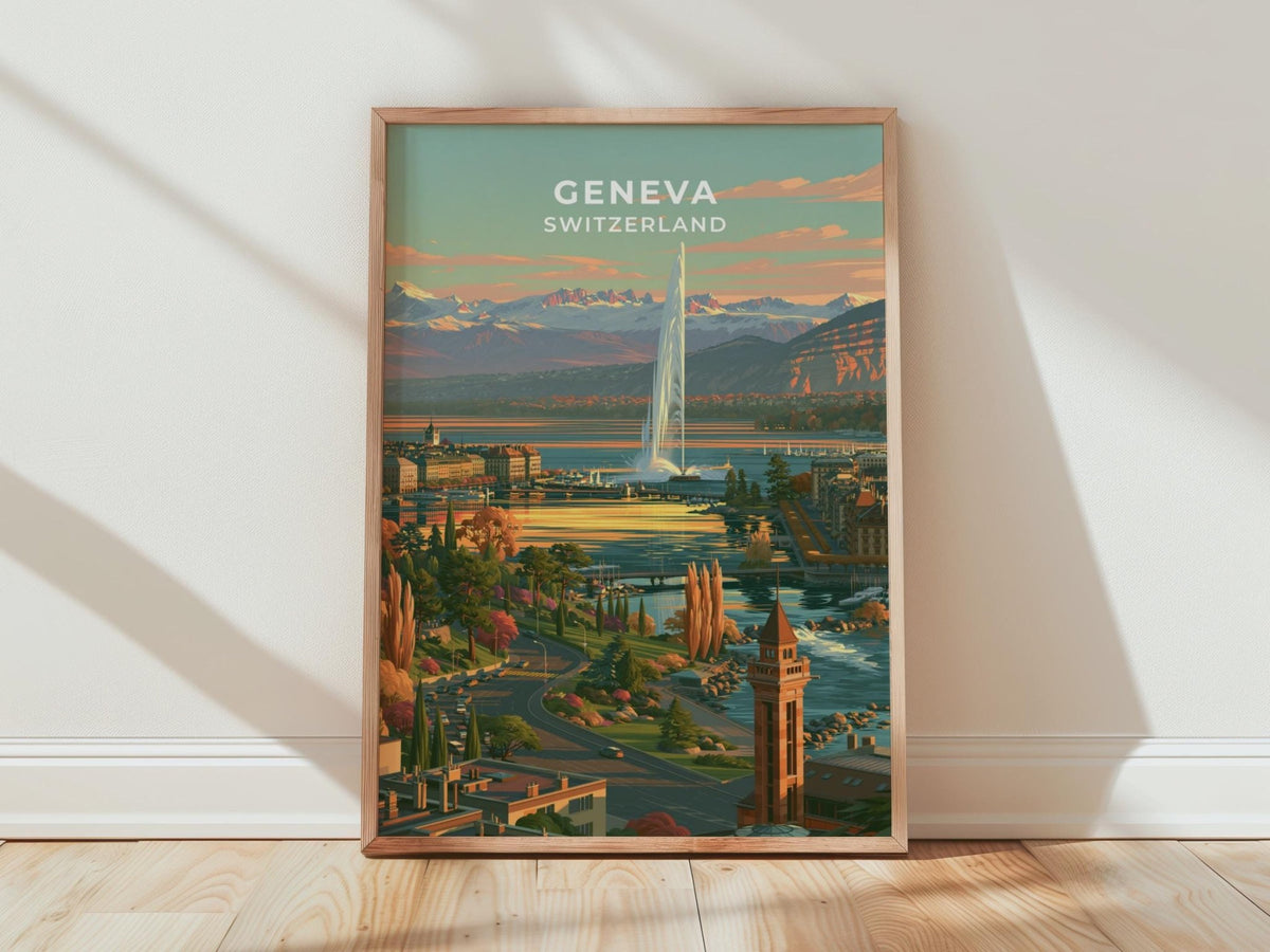 Geneva Switzerland Travel Poster - WanderWall
