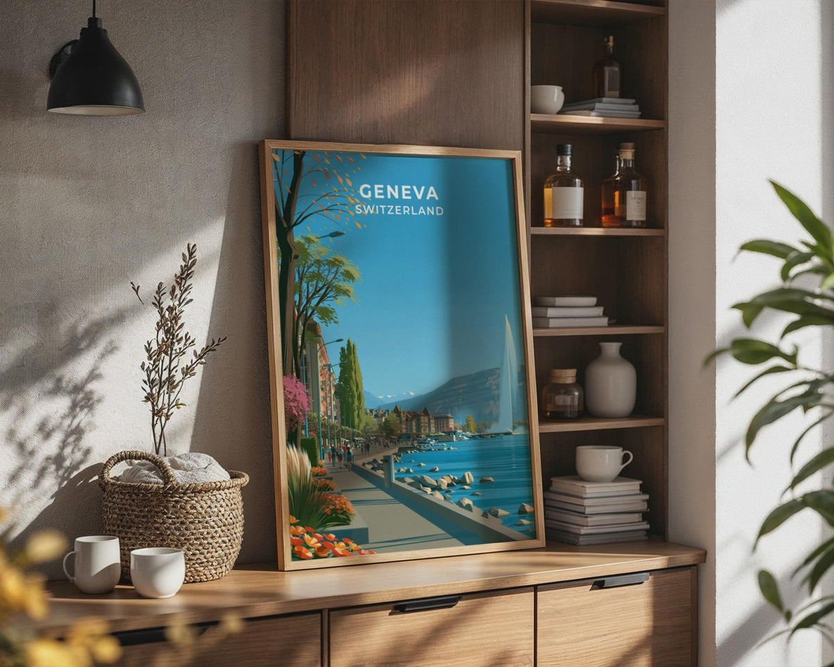 Geneva Switzerland Travel Poster - WanderWall