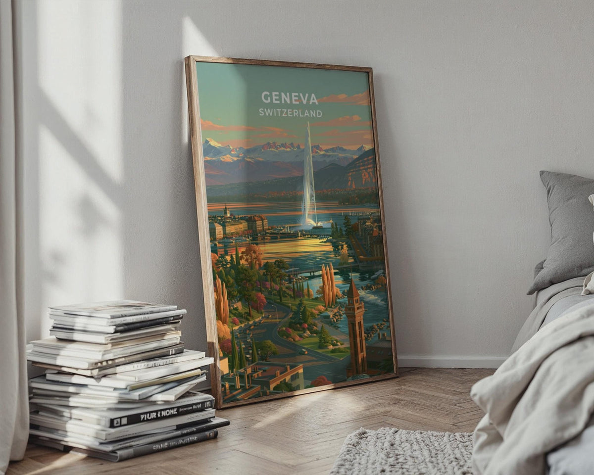 Geneva Switzerland Travel Poster - WanderWall
