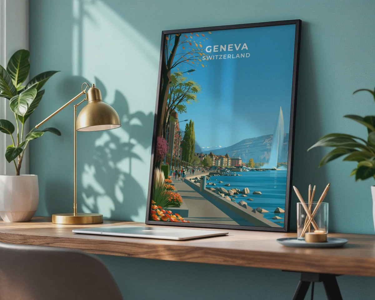 Geneva Switzerland Travel Poster - WanderWall