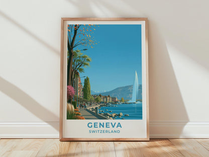 Geneva Switzerland Travel Poster - WanderWall