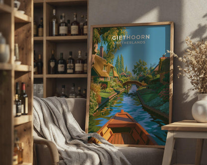 Giethoorn Netherlands Travel Poster - WanderWall
